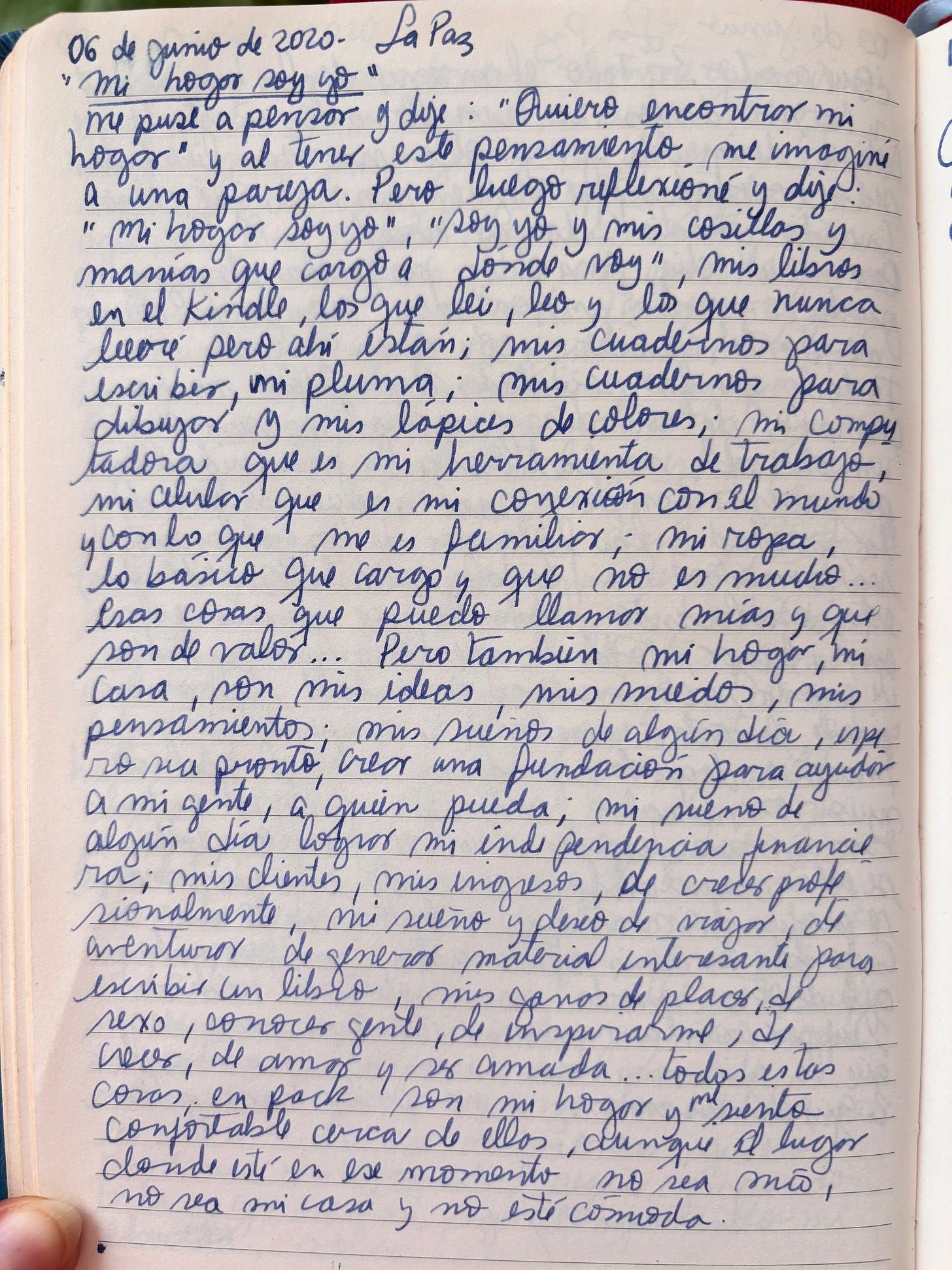 Handwritten page 2 — Mi hogar soy yo